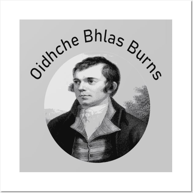 Robbie Burns - Oidhche Bhlas Burns Gaelic Text In Grey Wall Art by taiche